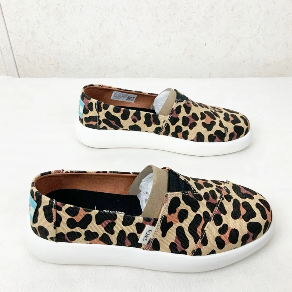 Toms Alpargata Mallow Classic Leopard Print Slip On Shoes Loafers Size 5.5 - Picture 3 of 9